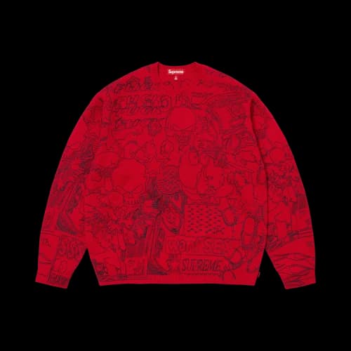 Supreme Collage Embroide Sweater 'Red'