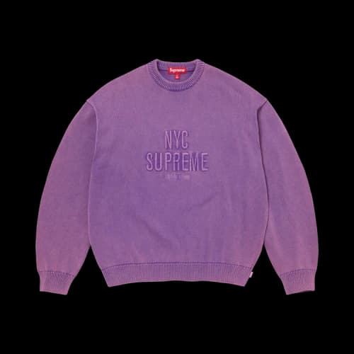 Supreme Overdyed Raised Sweater 'Purple'