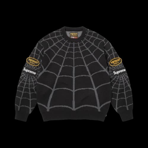 Supreme x Vanson Leathers Spider-Man Sweater 'Black'