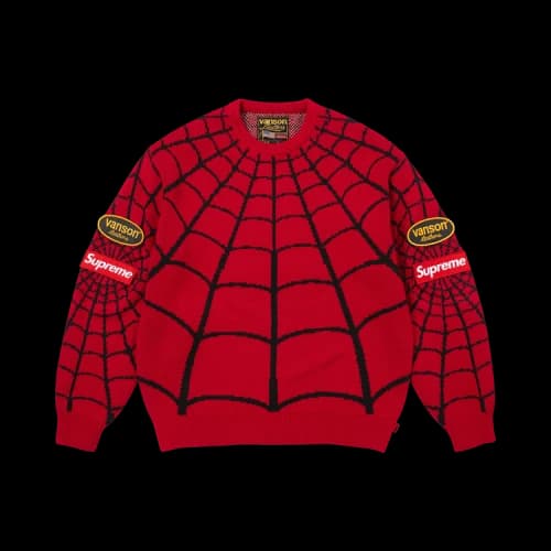 Supreme x Vanson Leathers Spider-Man Sweater 'Red'