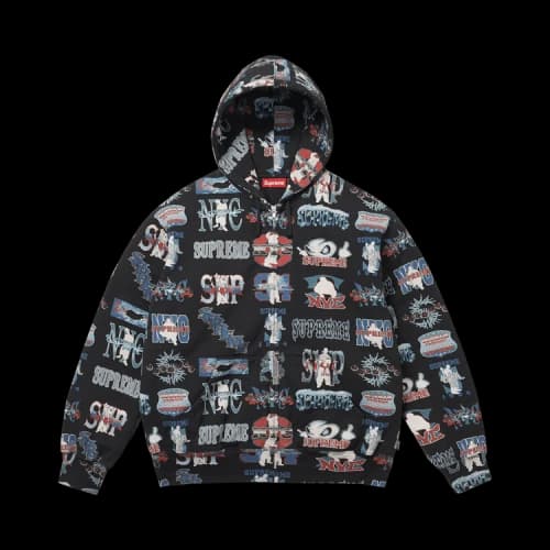 Supreme Flash Zip Up Hooded Sweatshirt 'Black'
