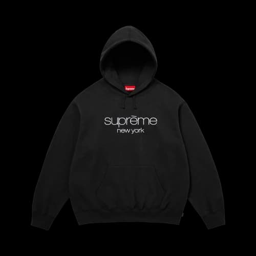Supreme Classic Logo Hooded Sweatshirt 'Black'