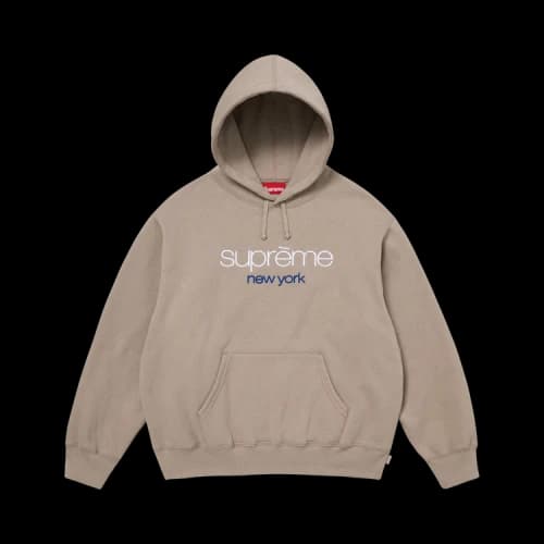 Supreme Classic Logo Hooded Sweatshirt 'Taupe'