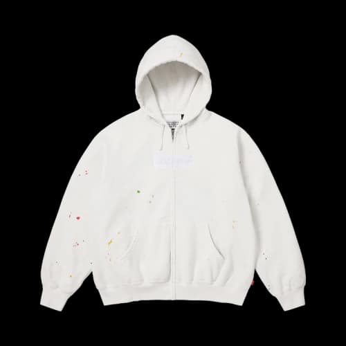 Supreme x MM6 Maison Margiela Box Logo Zip Up Hooded Sweatshirt 'White'