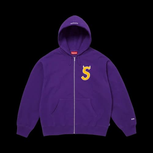 Supreme Devil S Logo Zip Up Hooded Sweatshirt 'Purple'