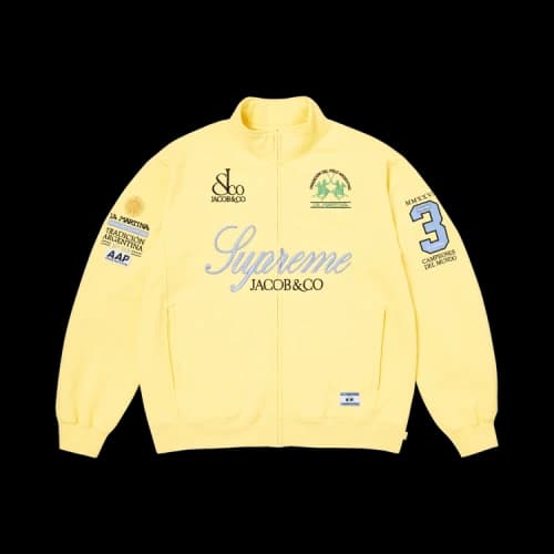 Supreme x La Martina/Jacob & Co Zip Up Sweatshirt 'Light Yellow'