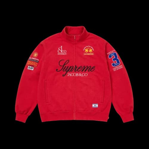 Supreme x La Martina x Jacob & Co Zip Up Sweatshirt 'Red'