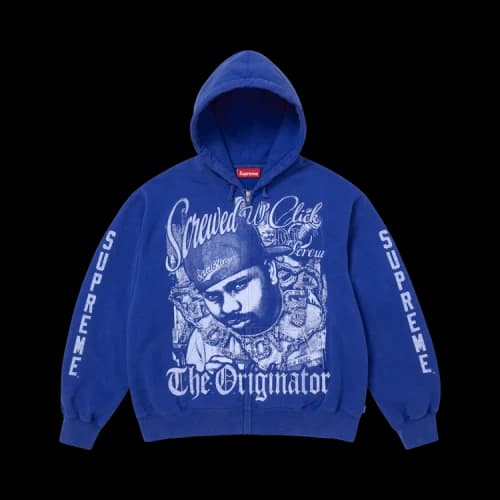 Supreme x Dj Screw Zip Up Hooded Sweatshirt 'Royal'
