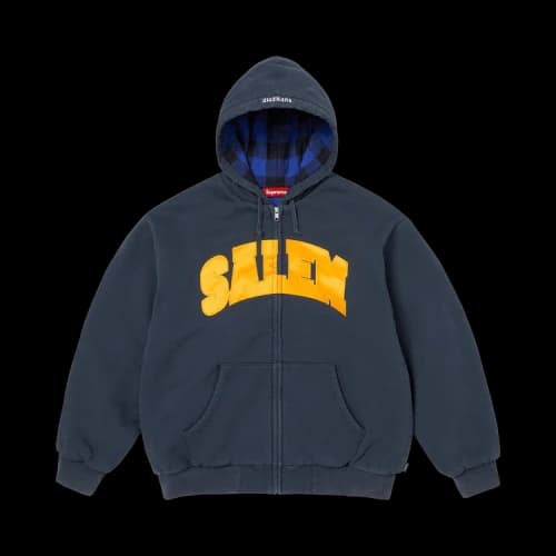 Supreme x Salem Zip Up Hooded Sweatshirt 'Navy'