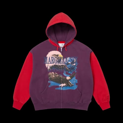 Supreme x MM6 Maison Margiela Eagle Zip Up Hooded Sweatshirt 'Purple'