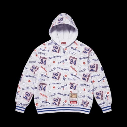 Supreme x Mitchell & Ness Teams Zip Up Hooded Sweatshirt 'Ash Grey'
