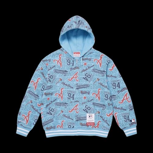 Supreme x Mitchell & Ness Teams Zip Up Hooded Sweatshirt 'Light Blue'