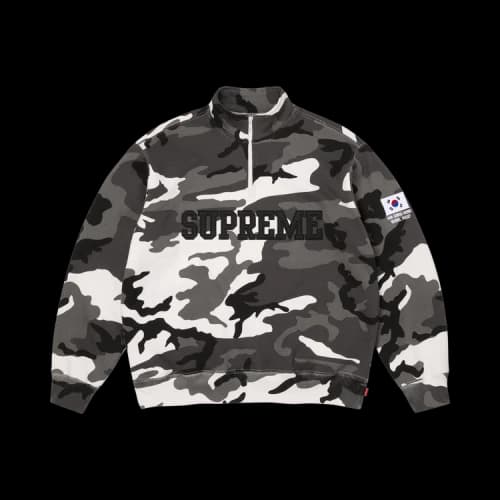 Supreme Shop Flag Half Zip Pullover 'Snow Camo Seoul'