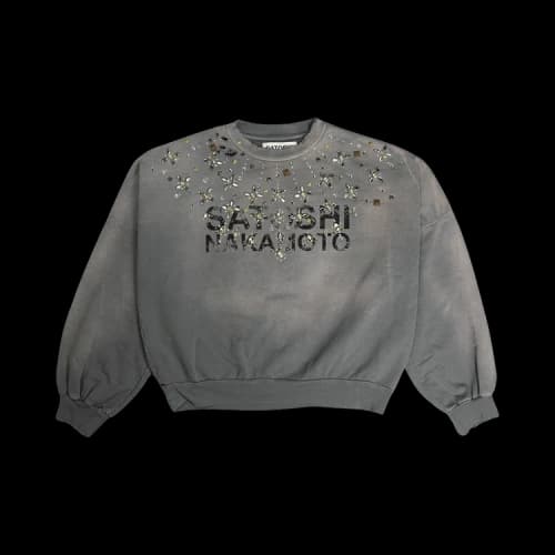 Satoshi Nakamoto Crystal Castle Crewneck 'Washed Grey'