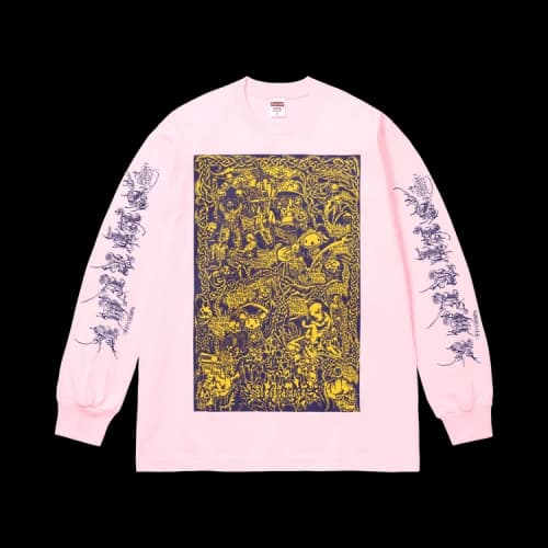 Supreme Wombat Long-Sleeve Tee 'Light Pink'