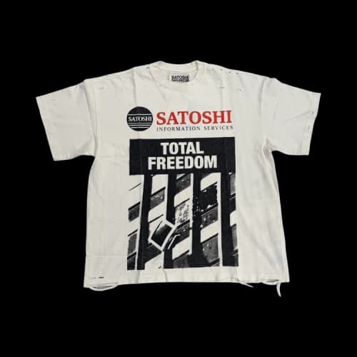 Satoshi Nakamoto Total Freedom Tee 'White'