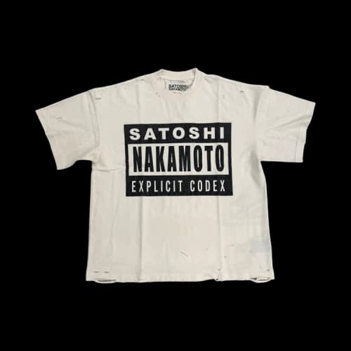 Satoshi Nakamoto Explicit Codex Tee 'White'