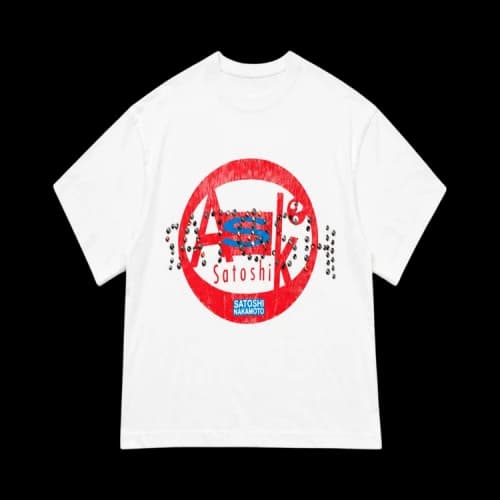 Satoshi Nakamoto Ask Satoshi Tee 'White'