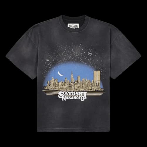 Satoshi Nakamoto Tourist Tee 'Washed Black'