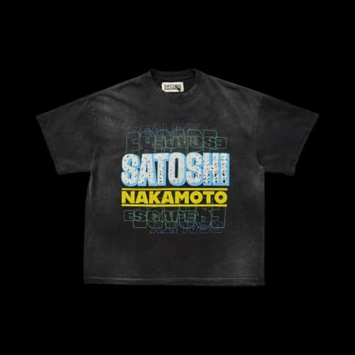 Satoshi Nakamoto Escape Reality T-Shirt 'Washed Black'