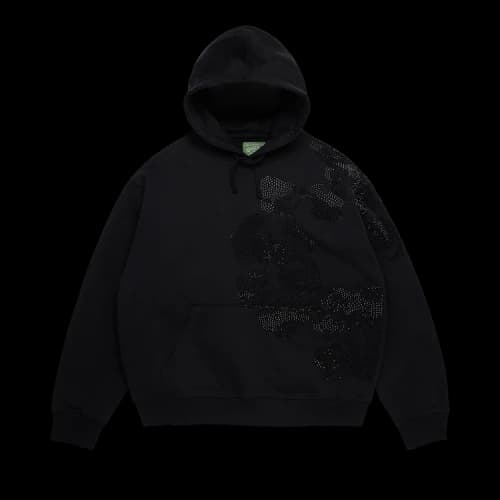 Denim Tears Biggie Rhinestone Cotton Wreath Pull Over Hoodie 'Black'