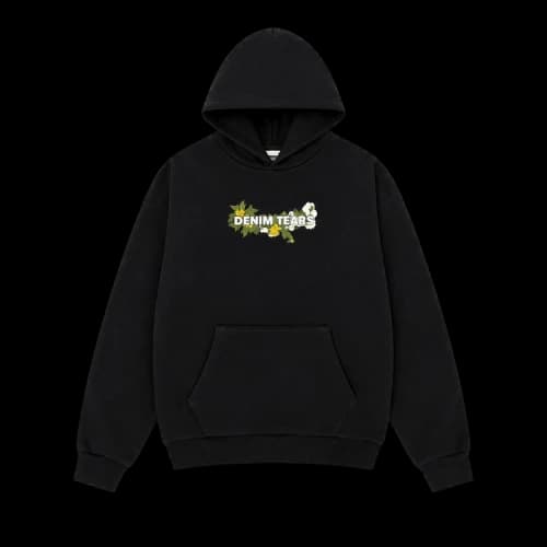 Denim Tears Floral Logo Hoodie 'Black'