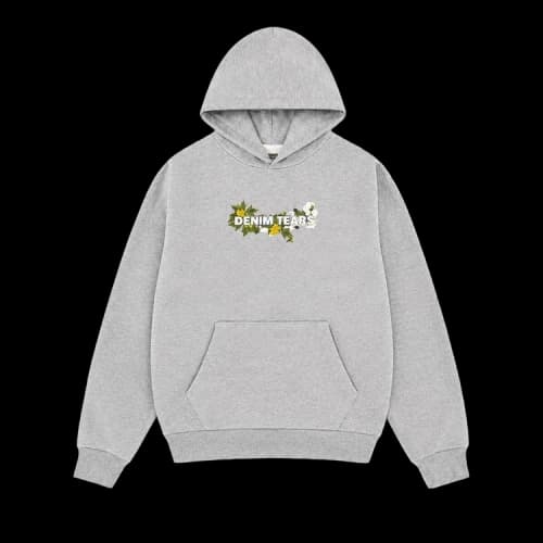 Denim Tears Floral Logo Hoodie 'Grey'
