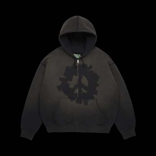 Denim Tears Peace Wreath Knockout Zip Hoodie 'Black'