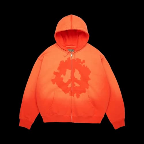 Denim Tears Peace Wreath Knockout Zip Hoodie 'Orange'
