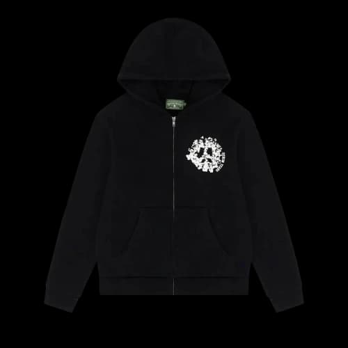 Denim Tears University Zip Hoodie 'Black White'