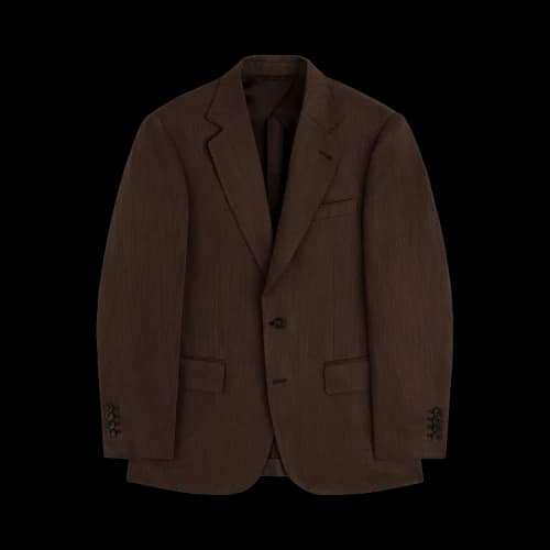 Aimé Leon Dore Single-Breasted Linen Blend Suit Jacket 'Brown'