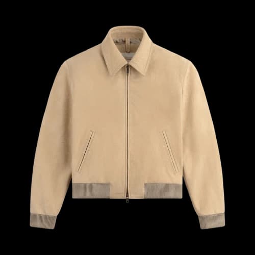 Aimé Leon Dore Croc-Embossed Nubuck Bomber Jacket 'Sand'