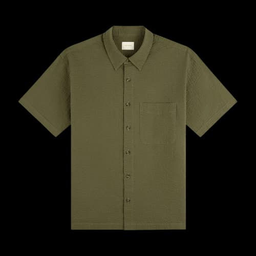 Aimé Leon Dore Short-Sleeve Seersucker Shirt 'Deep Lichen Green'