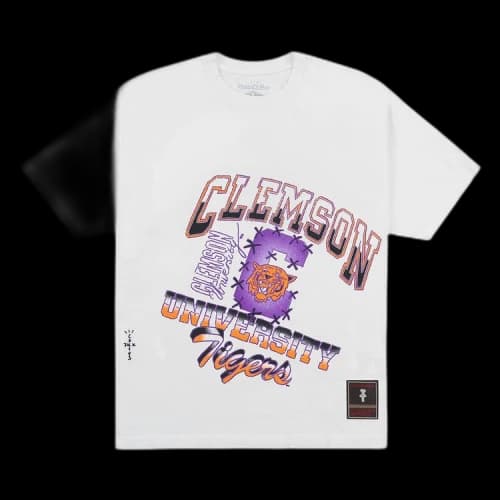Cactus Jack by Travis Scott x Mitchell & Ness Clemson University Handdrawn Tee 'White'