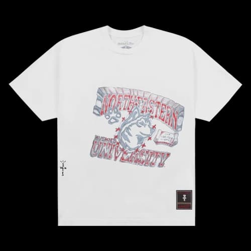 Cactus Jack by Travis Scott x Mitchell & Ness Northeastern University Handdrawn Tee 'White'