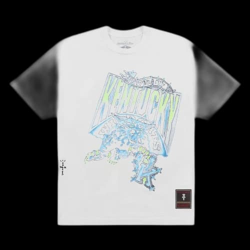 Cactus Jack by Travis Scott x Mitchell & Ness University Of Kentucky Handdrawn Tee 'White'