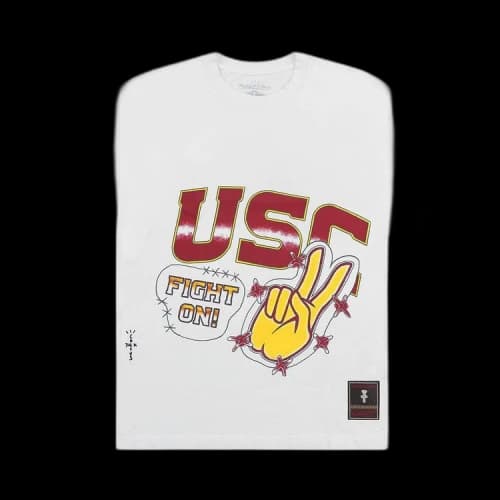 Cactus Jack by Travis Scott x Mitchell & Ness University Of Southern California Handdrawn Tee 'White'