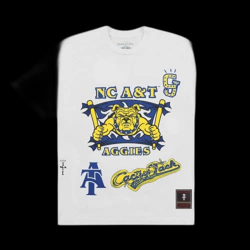 Cactus Jack by Travis Scott x Mitchell & Ness North Carolina A&T University Handdrawn Tee 'White'