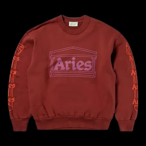 Aries Column Sweatshirt 'Rosewood'