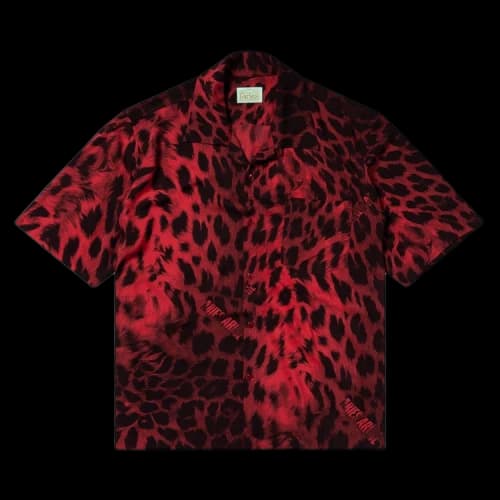Aries Leopard Hawaiian Shirt 'Red'