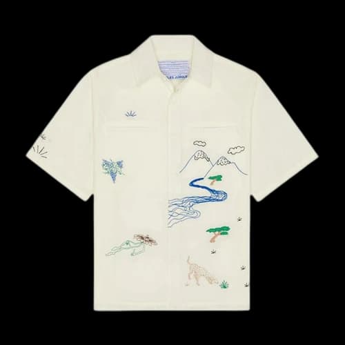 Jungles Good Thoughts Button Up Shirt 'Birch'