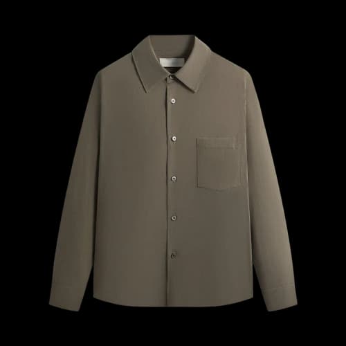 Kith 101 For Ssstein Rayon Linen Button Down Shirt 'Everglades'