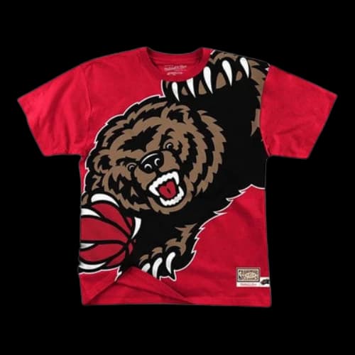 Mitchell & Ness big face Series Casual Sports Short Sleeve Gray Memphis Grizzlies Unisex Red