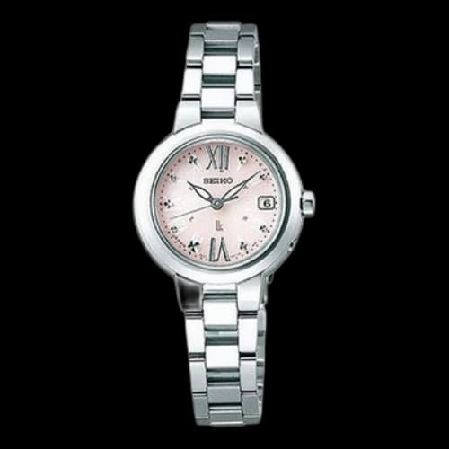 SEIKO Lukia Series Solor Wave Minimalistic Small Watch Pink Steel strip