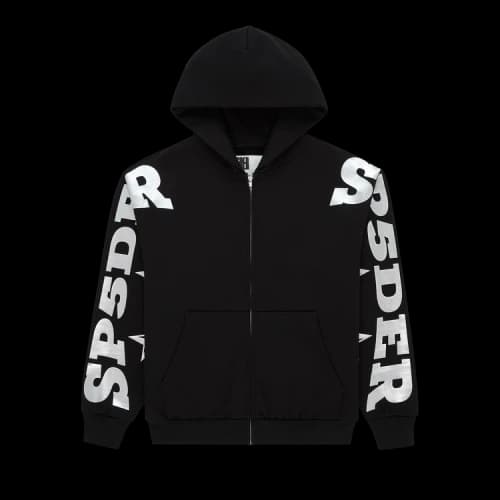 Sp5der Mx555 Zip Hoodie 'Black'