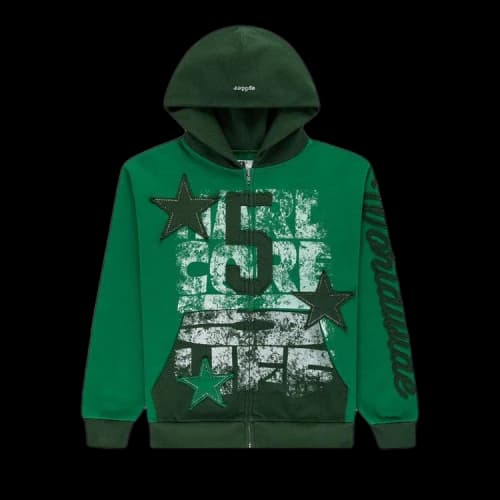 Sp5der Triple 5 Stitch Zip Up 'Green'