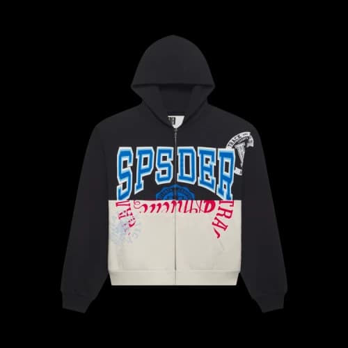 Sp5der Campers Field Zip Hoodie 'Onyx'