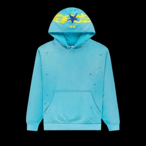 Sp5der Heavy Web Hoodie 'Cyan'