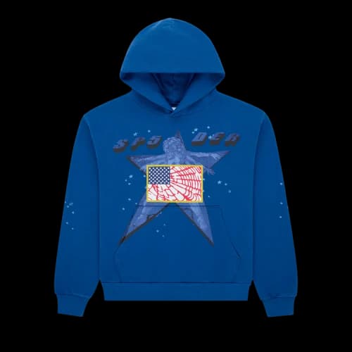 Sp5der Star Girl Hoodie 'Blue'