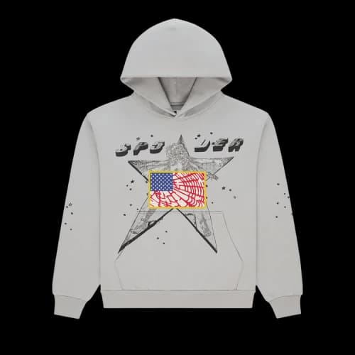Sp5der Star Girl Hoodie 'Grey'